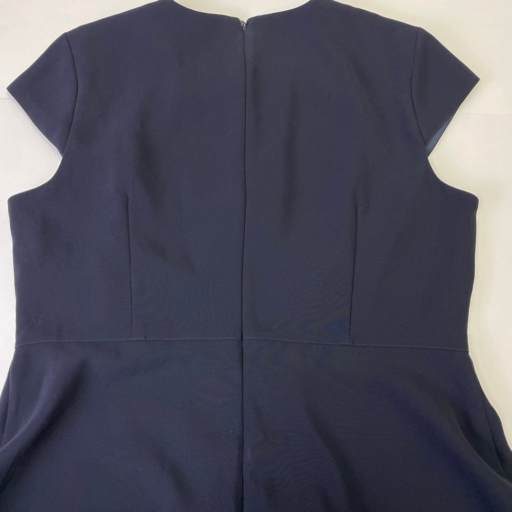 Hobbs London Navy Blue Fit and Flare A-Line Cap Sleeve Dress Size US 14 Office - Picture 9 of 15